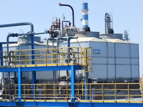 Evaporative condensers for chemical use